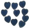 10 15mm Flat Cut Window Heart Beads Montana Blue 